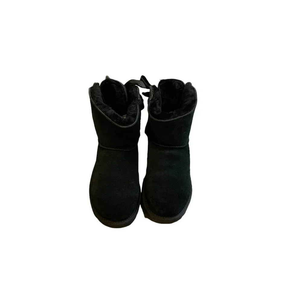 UGG Customizable Bailey Bow Mini Boots Black Women's Size 6